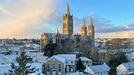 Photo taken with permission from social media site X, formerly Twitter, posted by Esme Page of Truro, Cornwall in the snow . The UK will remain in a cold snap until the weekend with freezing temperatures set to plummet even further across much of the country. Issue date: Thursday January 18, 2024.

