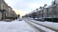 Snowfall in the west end of Aberdeen. Picture date: Monday January 15, 2024.