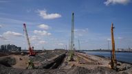 A view of the construction site at Teesside Freeport, Teesworks, in Redcar, Teeside. Picture date: Saturday July 16, 2022.