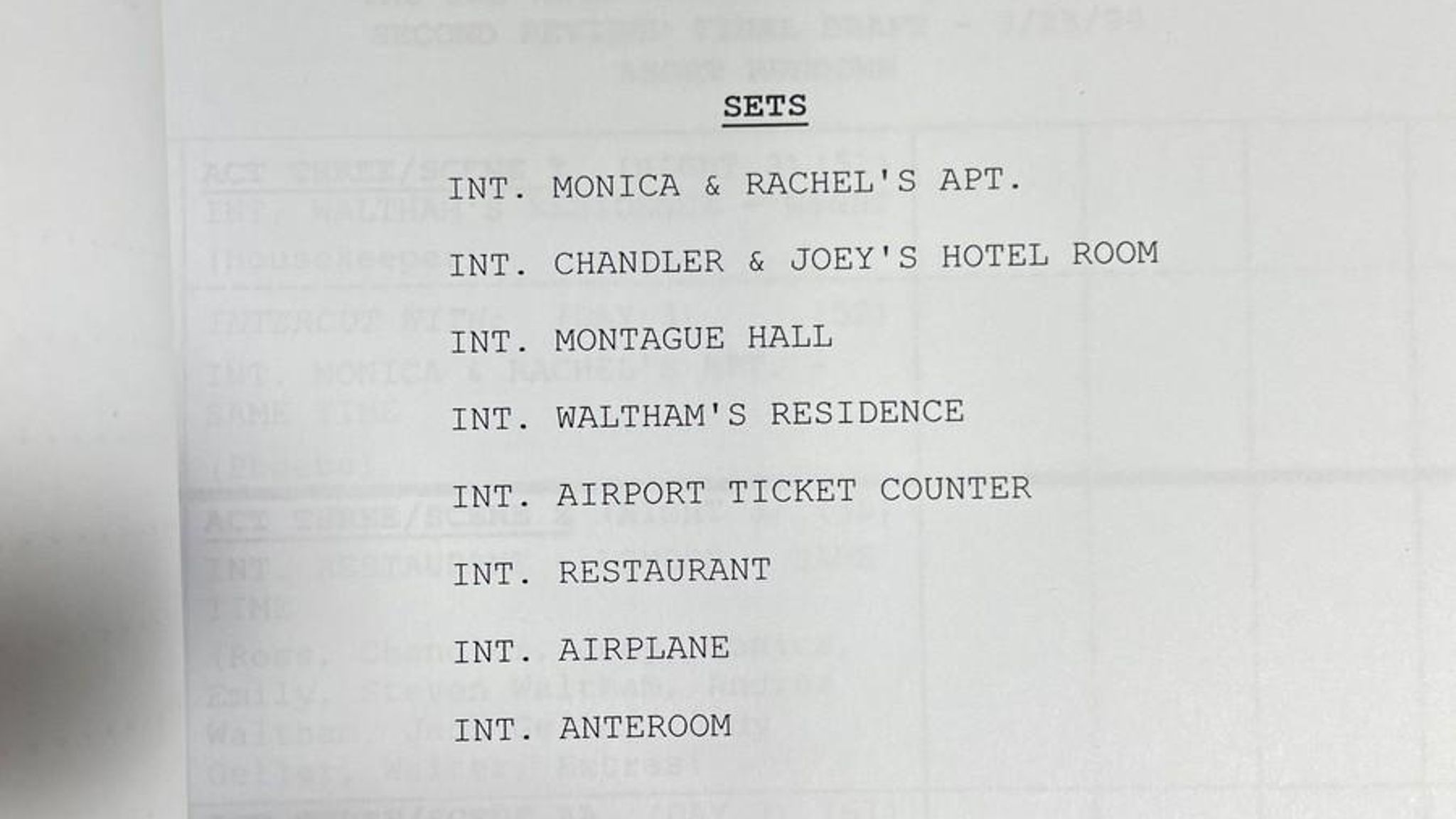 Friends scripts of iconic Ross wedding episodes sell for £22,000 after
