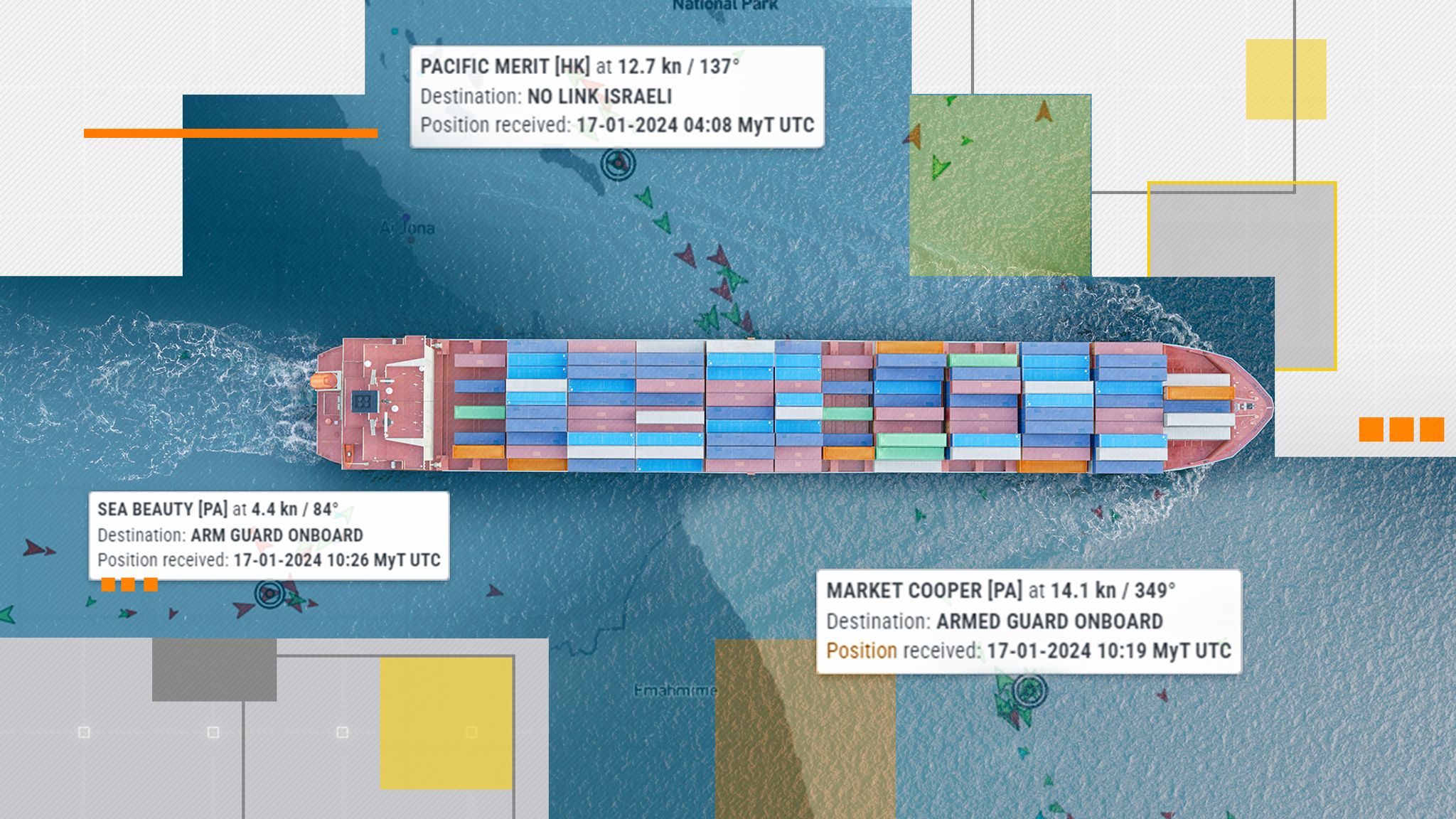 Middle East crisis: The signals Red Sea cargo ships are sending out to  deter Houthi pirates | World News | Sky News