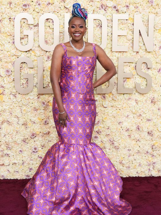 Erika Alexander arrives at the 81st Golden Globe Awards on Sunday, Jan. 7, 2024, at the Beverly Hilton in Beverly Hills, Calif. (Photo by Jordan Strauss/Invision/AP)