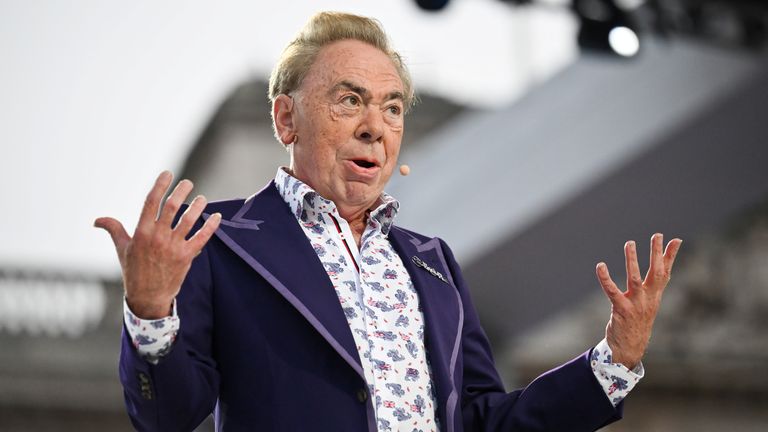 Andrew Lloyd Webber onstage during the Platinum Party at the Palace in front of Buckingham Palace in London, Britain, June 4, 2022. Jeff J Mitchell/Pool via REUTERS
