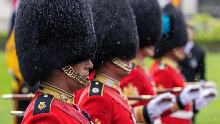 Real fur is used to make the bearskin caps worn by the King's Guard 