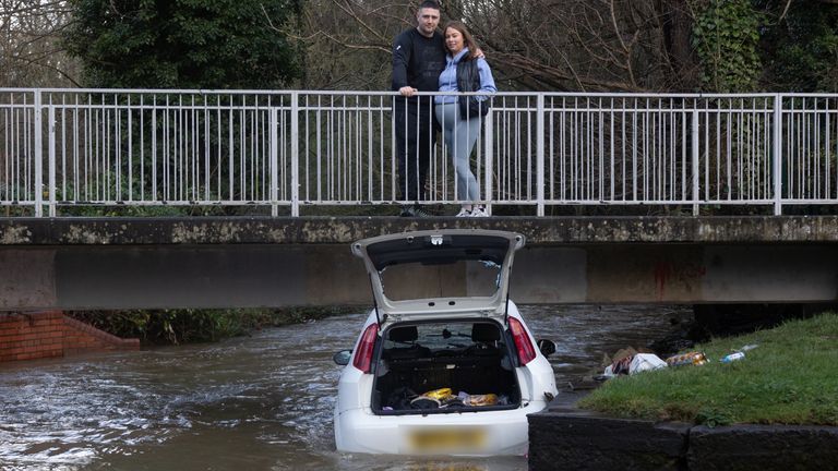 Liam Stych and Tia Drapersaved a woman and her child from a submerged car on Green Lane, in Hall Green, Birmingham