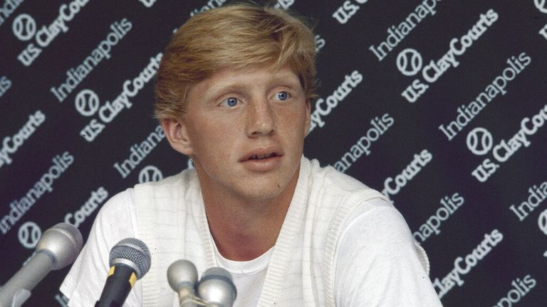 Boris Becker in Indianapolis, USA in 1985. Pic: AP