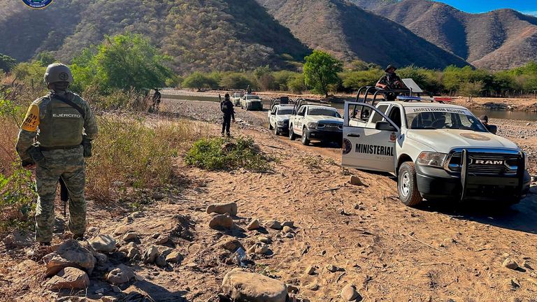 Authorities take part in an operation following the attack by an armed group in Guerrero