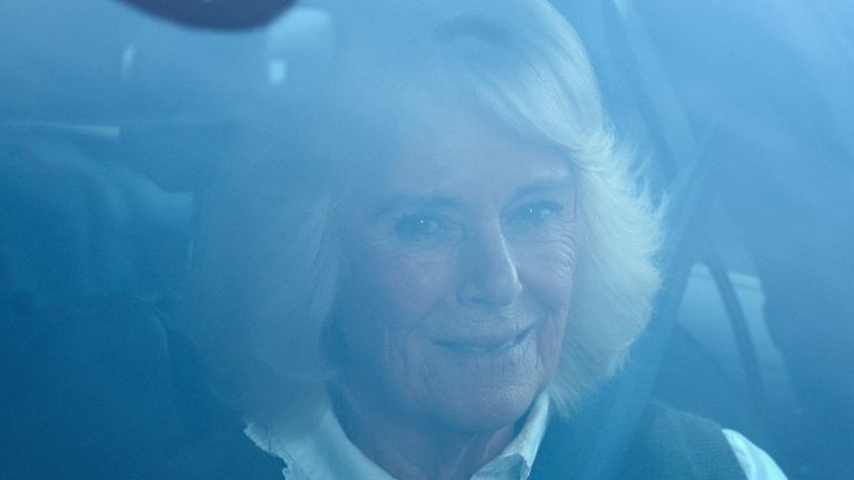 Camilla visited Charles on his second day in hospital