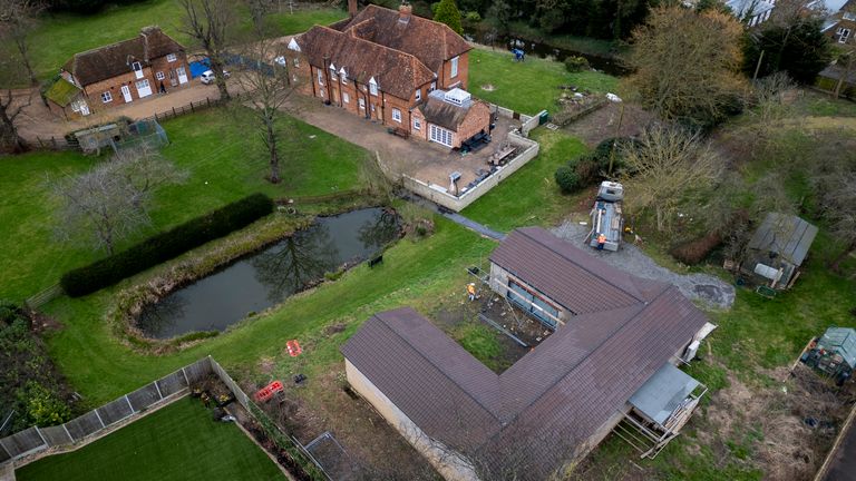 The C-shaped block can be seen at the site in Bedfordshire. Pic: PA