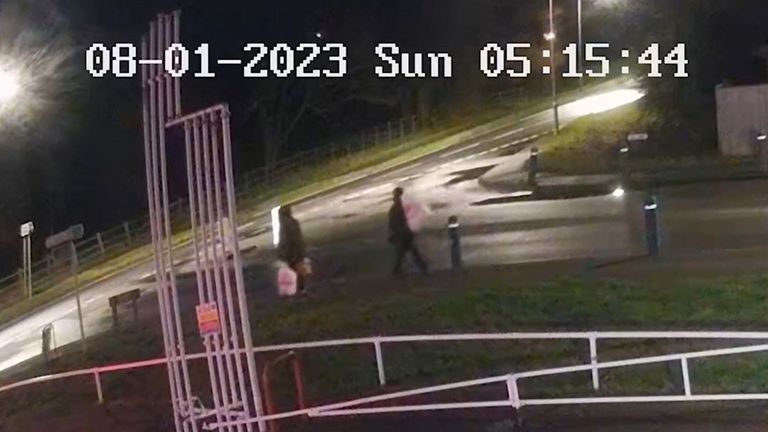 CCTV footage of Constance Marten and Mark Gordon arriving in Newhaven.
Pic: PA