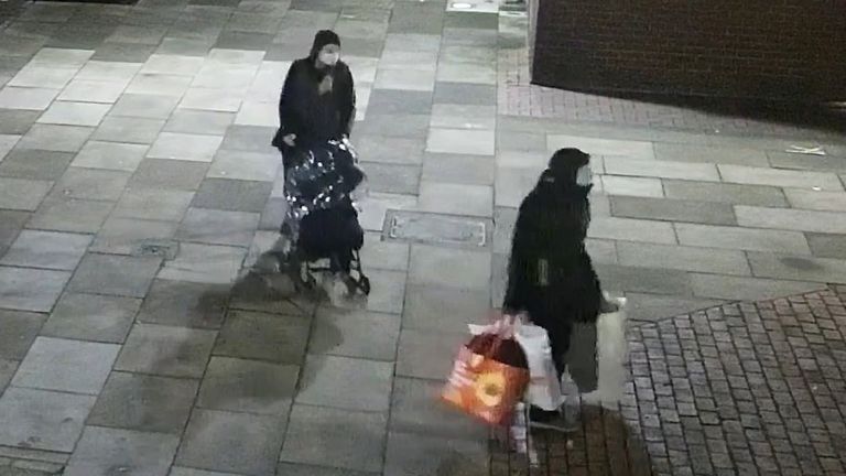 CCTV footage of Constance Marten and Mark Gordon in Flower and Dean Walk in Whitchapel,
Pic: PA