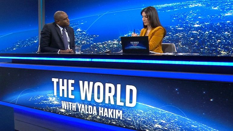 David Lammy was speaking to The World With Yalda Hakim