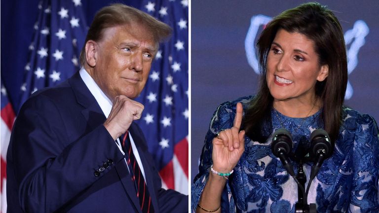 Donald Trump and Nikki Haley  in New Hampshire 