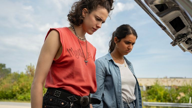 Margaret Qualley and Geraldine Viswanathan in Drive-Away Dolls. Pic: Wilson Webb/Working Title/Focus Features