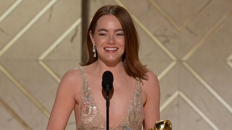 Emma Stone won the Golden Globe for best actress in a musical or comedy. 