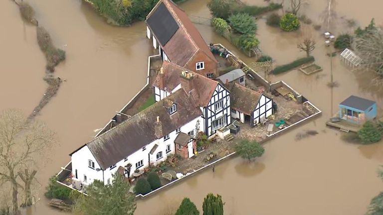 This house in Worcestershire avoided the water thanks to a 7ft flood defence