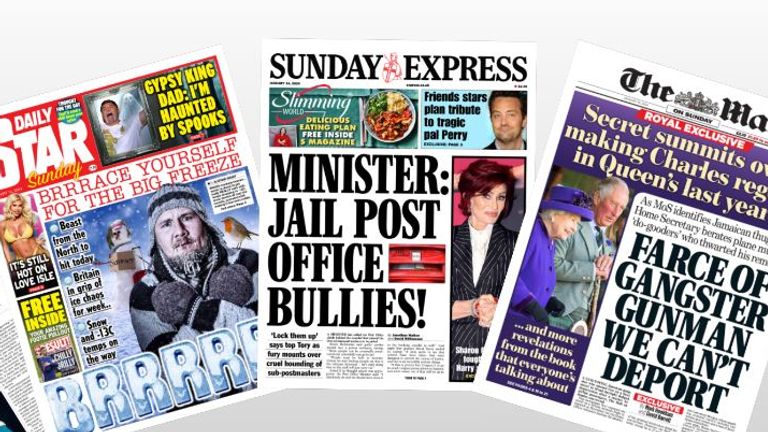 Sunday's newspaper front pages - Vimarsana News
