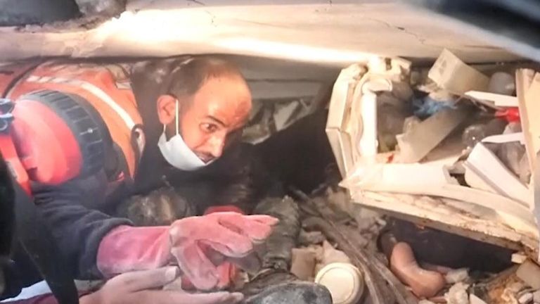 Rescuers Search For Survivors After An Airstrike Hits A Building In Rescuers Search For Survivors After An Airstrike Hits A Building In