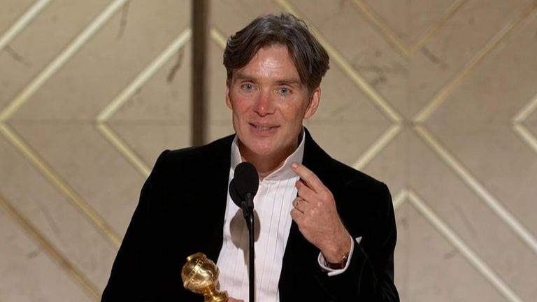  Cillian Murphy wins the Golden Globe for best actor in a drama for Oppenheimer