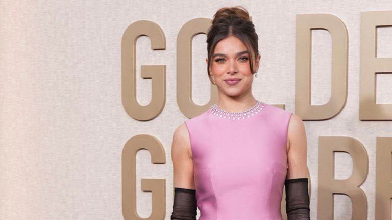 Hailee Steinfeld arrives at the 81st Golden Globe Awards on Sunday, Jan. 7, 2024, at the Beverly Hilton in Beverly Hills, Calif. (Photo by Jordan Strauss/Invision/AP)