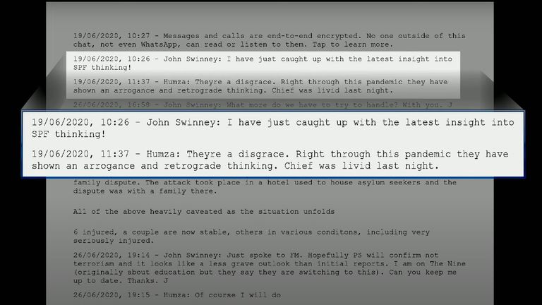 The message exchange between John Swinney and Humza Yousaf. Pic: UK COVID-19 Inquiry
