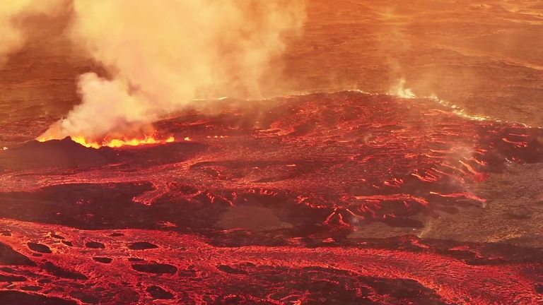 Two fissures have opened up in the ground near, Grindavik - breaching nearby lava defences