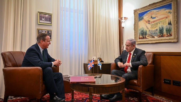 David Cameron and Benjamin Netanyahu at the Prime Minister&#39;s Office in Jerusalem
Pic: Kobi Gideon 