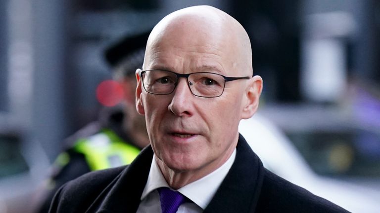 Pic: PA
Former deputy first minister John Swinney arrives at the UK Covid-19 Inquiry hearing at the Edinburgh International Conference Centre (EICC). The hearing is examining core UK decision-making and political governance in Scotland. Picture date: Tuesday January 30, 2024.