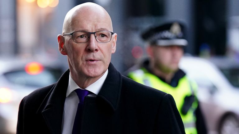 Former deputy first minister John Swinney arrives at the UK Covid-19 Inquiry.
Pic: PA