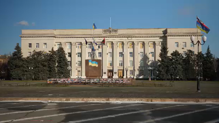 Kherson city centre in Ukraine.