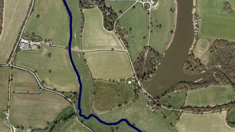 The River Adur runs through the Knepp Estate in 2009. Picture: Google Earth