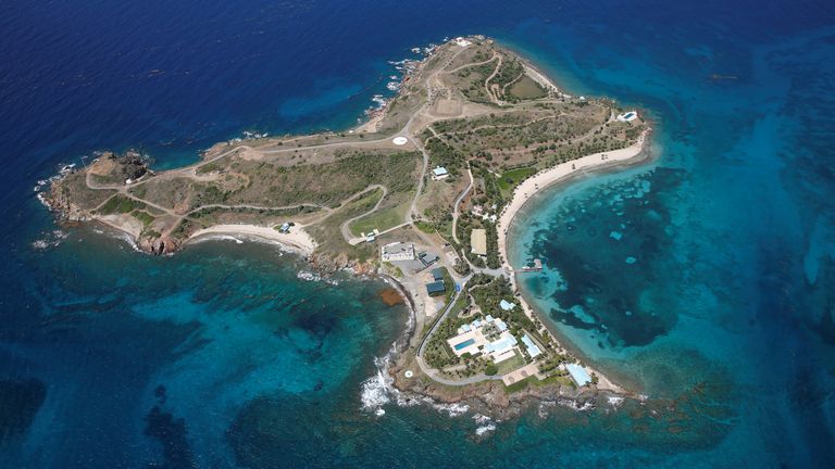 An aerial view of Little St James Island, Caribbean 