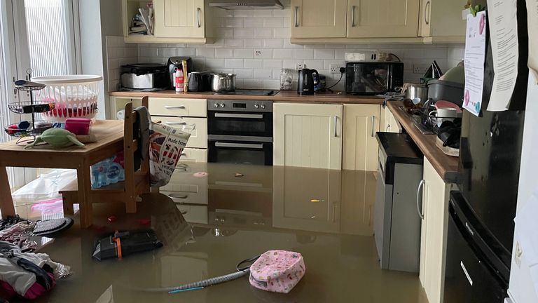 A flooded house in Loughborough, Leicestershire after rain and strong winds from Storm Henk lashed large parts of the UK. Picture date: Wednesday January 3, 2024.