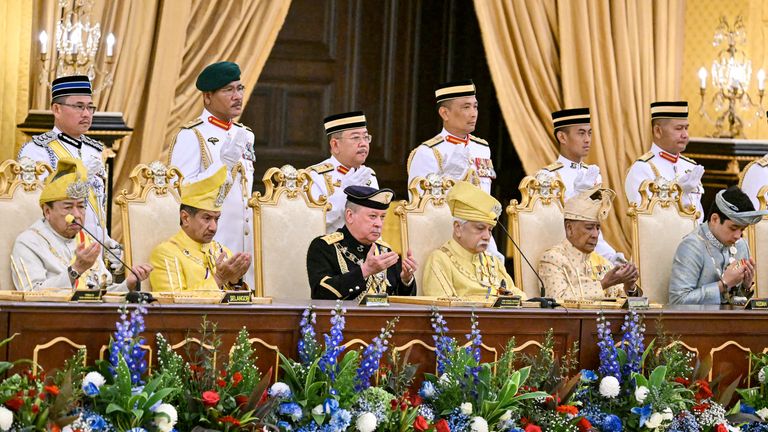 Sultan of Johor, Sultan Ibrahim Iskandar arrives to take part in the oath taking ceremony as the 17th King of Malaysia at the National Palace in Kuala Lumpur, Malaysia on January 31, 2024. MOHD RASFAN/Pool via REUTERS
