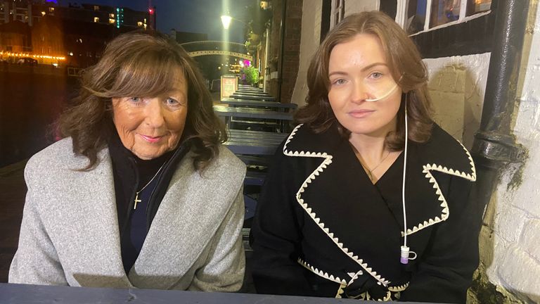 Ellie (right) with her mum