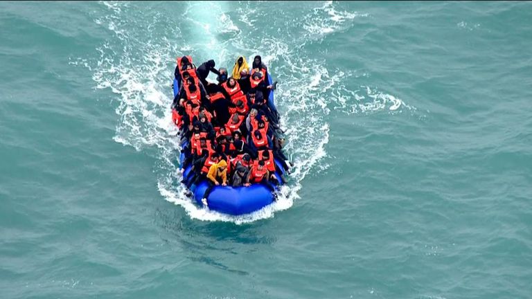 Migrants boat in The Channel