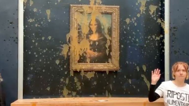Protesters throw soup at Mona Lisa painting in Paris | World News