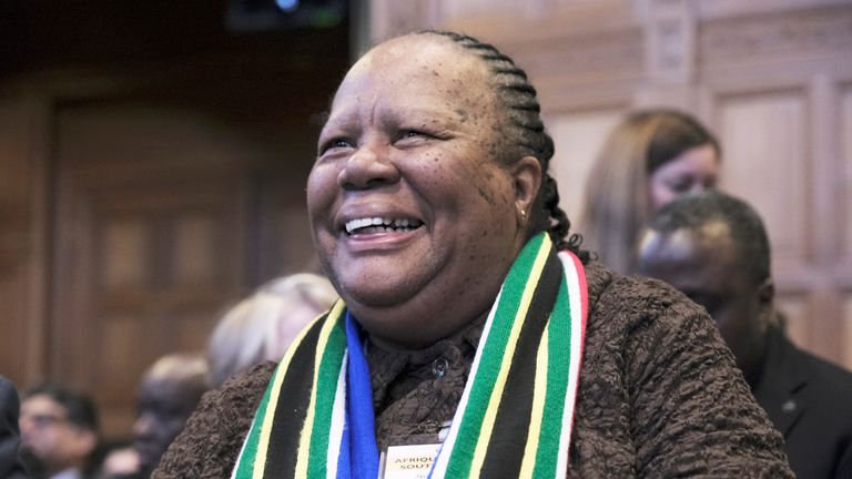 South Africa&#39;s Foreign Minister Naledi Pandorthe attends the session of the International Court of Justice
Pic: AP