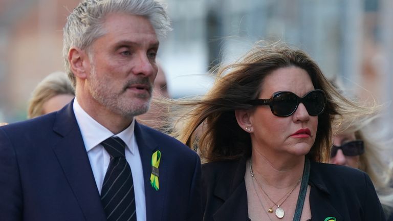 The parents of Barnaby Webber, David and Emma Webber, arriving at Nottingham Crown Court where Valdo Calocane will be sentenced for the manslaughter of Grace O'Malley-Kumar, Barnaby and Ian Coates, and the attempted murder of three others, in a spate of attacks in Nottingham on June 13 2023. Picture date: Wednesday January 24, 2024.