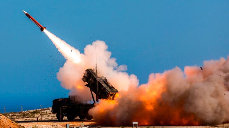 FILE - In this image released by the U.S. Department of Defense, German soldiers assigned to Surface Air and Missile Defense Wing 1, fire the Patriot weapons system at the NATO Missile Firing Installation, in Chania, Greece, on Nov. 8, 2017. Patriot missile systems have long been a hot ticket item for the U.S. and allies in contested areas of the world as a coveted shield against incoming missiles. In Europe, the Middle East and the Pacific, they guard against potential strikes from Iran, Somalia and North Korea. So it was a critical turning point when news broke this week that the U.S. has agreed to send a Patriot missile battery to Ukraine (Sebastian Apel/U.S. Department of Defense, via AP, File)