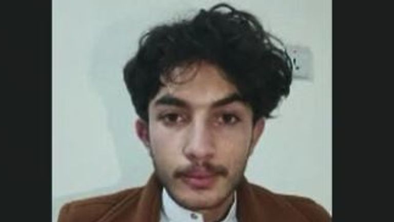 Rashid al Haddad - a 19-year-old Yemeni, who the internet has dubbed ‘TimHouthi Chalamet’, the ‘hot Houthi pirate’, and ‘Jihadi Depp’ has gone viral for his videos onboard a ship held hostage by Houthi rebels in the Red Sea. Picture grab from Sky News interview