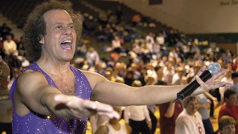 Simmons leads an aerobics class at an American high school in 2003. Pic: AP
