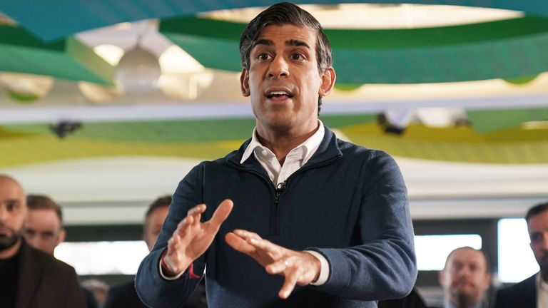 Prime Minister Rishi Sunak speaks during a visit to the MyPlace Youth Centre, in Mansfield, in the East Midlands. Picture date: Thursday January 4, 2024.