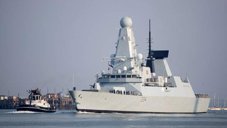The Royal Navy Type 45 destroyer HMS Diamond 