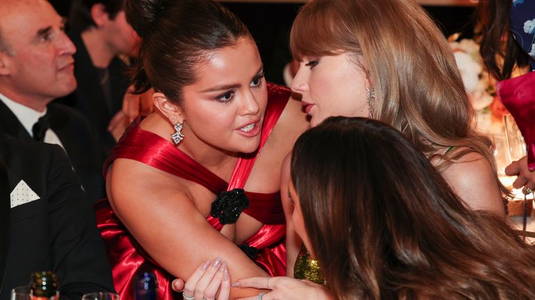 Selena Gomez and Taylor Swift. Pic: Christopher Polk/Golden Globes 2024