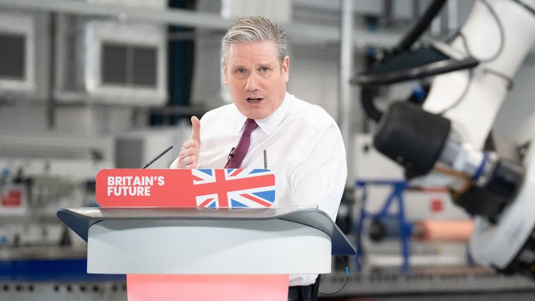 Sir Keir Starmer making his new year speech in Bristol