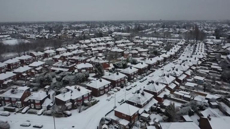 Snow covers parts of Greater Manchester