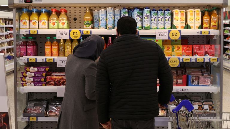 Walking in British Supermarket Tesco