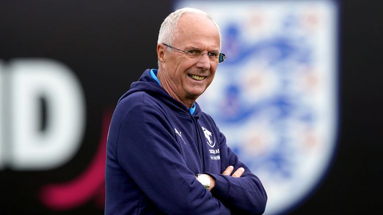 Sven-Goran Eriksson during a training session ahead of SoccerAid at Mottram Hall in Mottram, Greater Manchester. Picture date: Thursday September 2, 2021.
