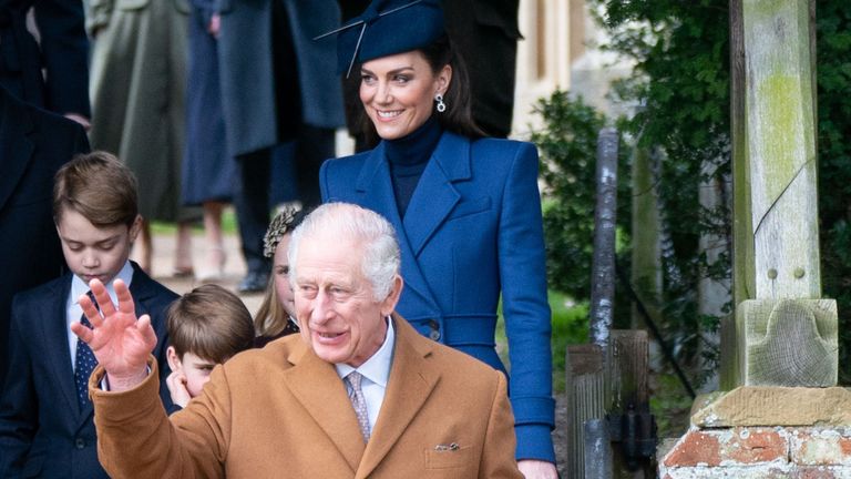 The King and the Princess of Wales were among royals at the Christmas Day service at St Mary Magdalene Church in Sandringham, Norfolk